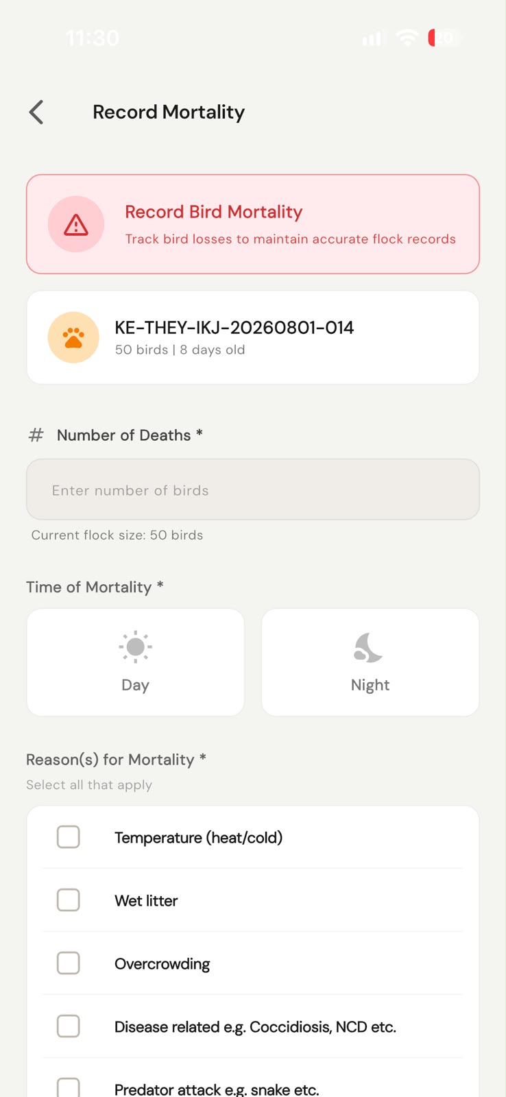 Record mortality and suspected causes